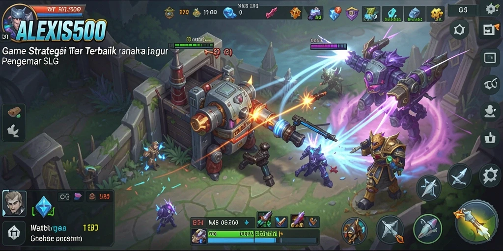 Tampilan gameplay ALEXIS500 dengan elemen strategi yang menarik.