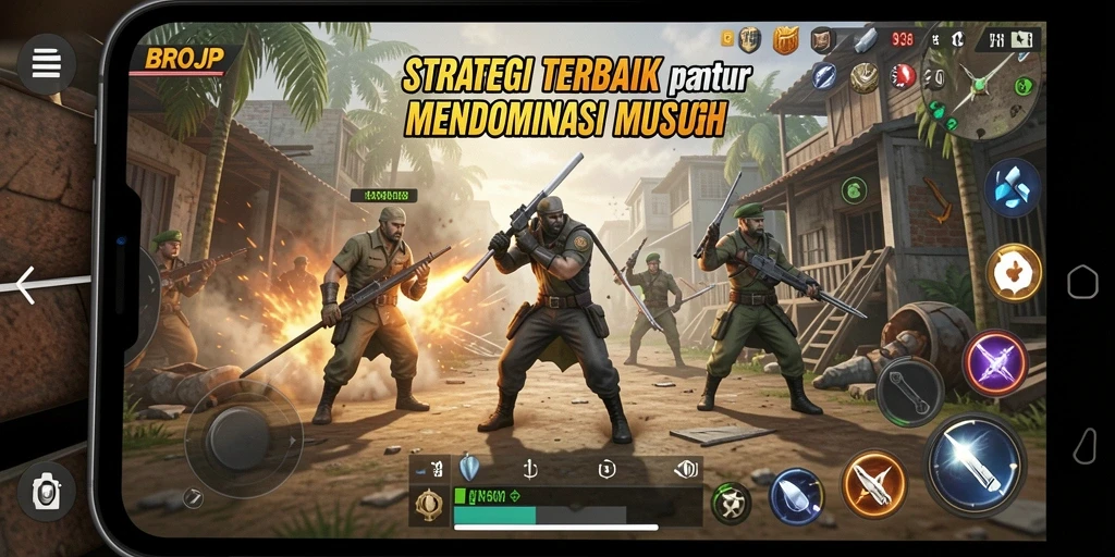 Tangkapan layar gameplay <strong>BROJP</strong> menampilkan pertempuran strategis yang mendebarkan.