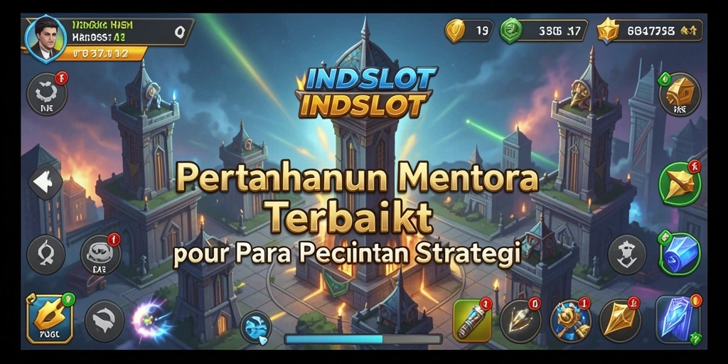 Tangkapan layar INDSLOT menampilkan aksi seru dalam pertahanan menara.