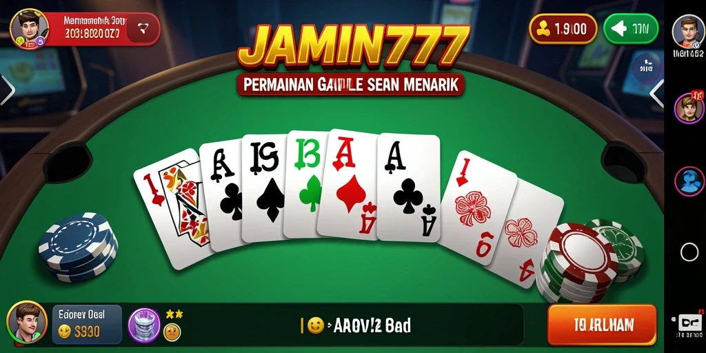 Screenshot utama JAMIN777 menampilkan gameplay Gaple yang seru.