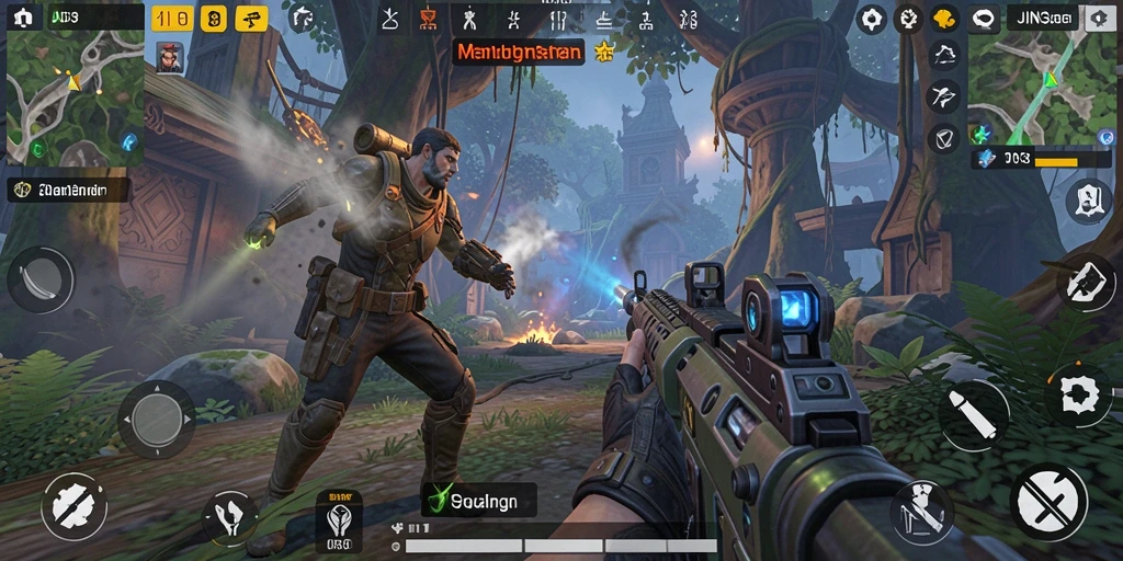 Tangkapan layar menunjukkan aksi seru dalam gameplay TPS JIN33.