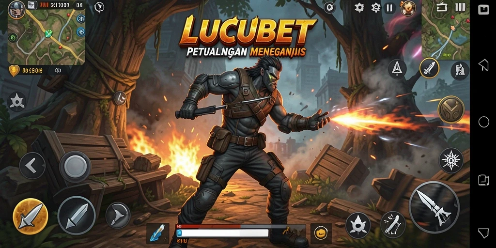 Tampilan gameplay seru dari LUCUBET dengan aksi penuh adrenalin.