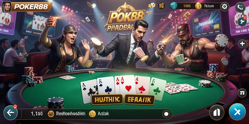 Tampilan gameplay menegangkan POKER88 dengan strategi Tower Defense yang mendebarkan.