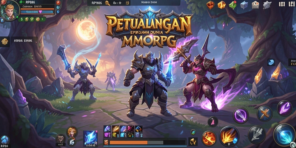Gameplay RP886 menampilkan aksi pertarungan seru dalam dunia MMORPG.