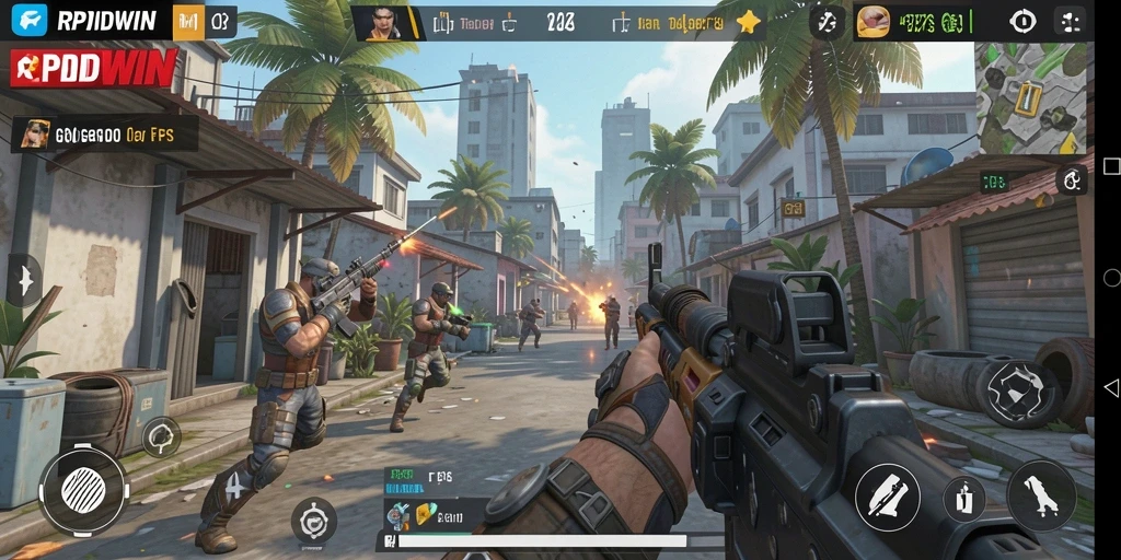 Screenshot gameplay FPS RPIDWIN yang penuh aksi dan seru.
