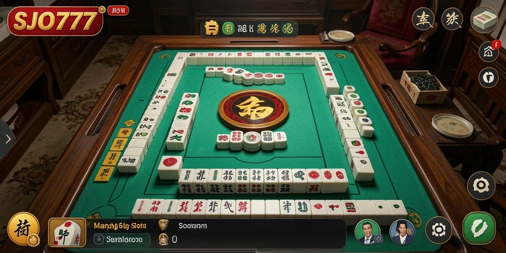 Tampilan gameplay SJO777 dengan grafis Mahjong yang memukau.