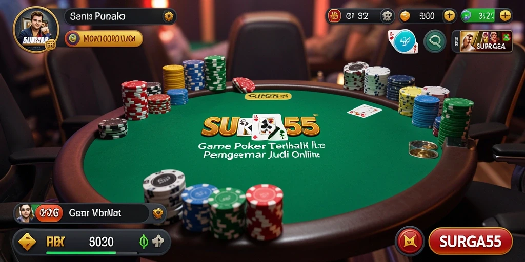 Tampilan gameplay Poker yang seru dan mendebarkan.